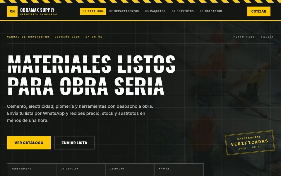 Demo de ferretería: catálogo técnico y cotización rápida